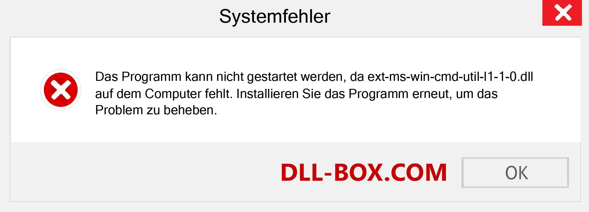 ext-ms-win-cmd-util-l1-1-0.dll-Datei fehlt?. Download für Windows 7, 8, 10 - Fix ext-ms-win-cmd-util-l1-1-0 dll Missing Error unter Windows, Fotos, Bildern