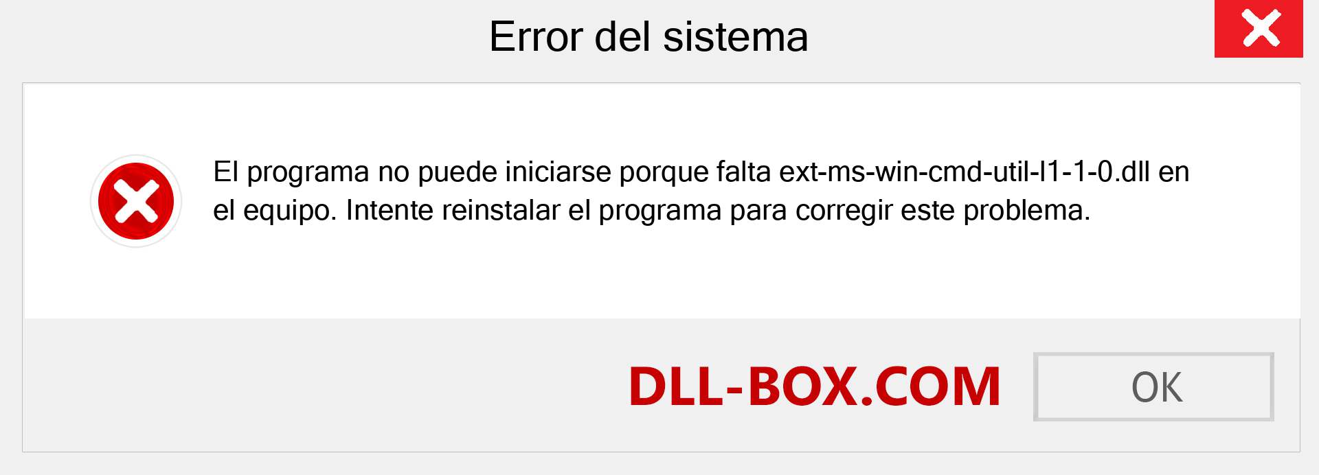 ¿Falta el archivo ext-ms-win-cmd-util-l1-1-0.dll ?. Descargar para Windows 7, 8, 10 - Corregir ext-ms-win-cmd-util-l1-1-0 dll Missing Error en Windows, fotos, imágenes