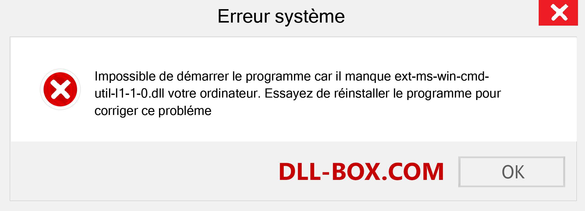 Le fichier ext-ms-win-cmd-util-l1-1-0.dll est manquant ?. Télécharger pour Windows 7, 8, 10 - Correction de l'erreur manquante ext-ms-win-cmd-util-l1-1-0 dll sur Windows, photos, images